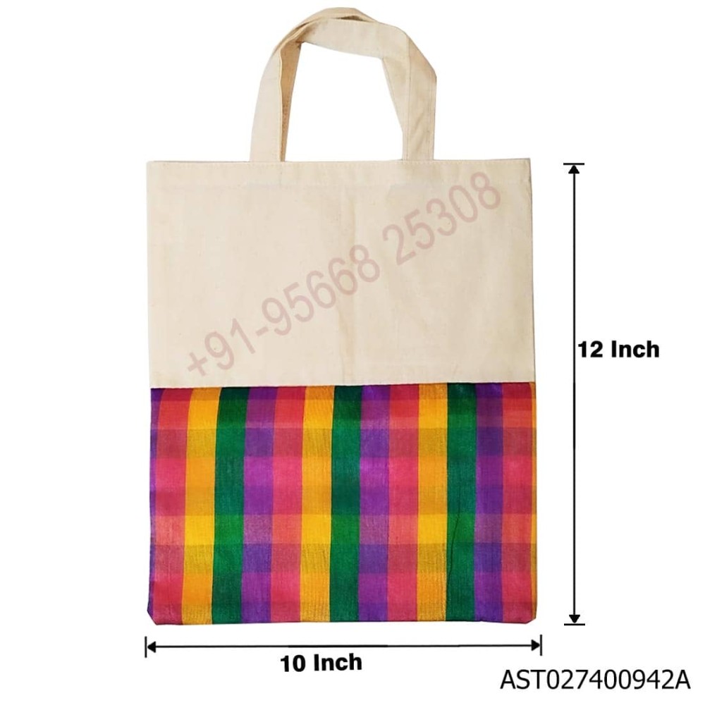 Madras Checked Thamboolam Bag - W 10 H 12 inches