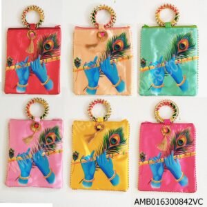 Krishna Flute Design Potli Bag 8x9.5 inches for return gifts