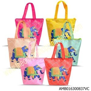 Pichwai Elephant Print Hand Bag