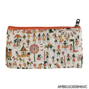 Adivasi print fabric pouch 9x5 inches for return gifts and storage