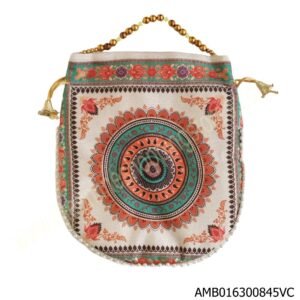 Mandala Print Potli Bag 8x9 inches for wedding return gifts