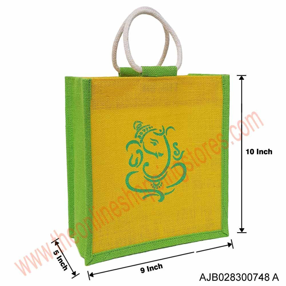Akshay jute bag with traditional Ganesha print design